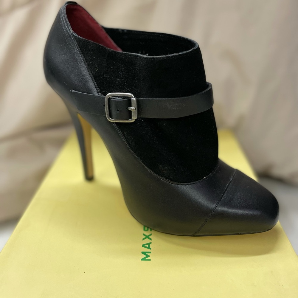 Black Leather Bootie